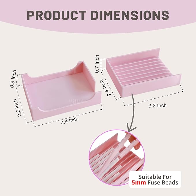 5mm Fuse Bead Single Needle Tweezer & Aligner Tray Kit, Efficient Iron Bead Sorting Tools with Effortless Beads Recovery, Birthday Easter Gifts for Women