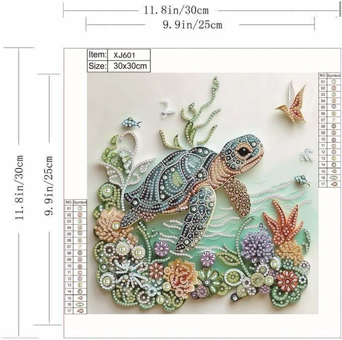 4Pack Diamond Painting Kits For Adults,Sea Turtle Special Shape Diamond Art Kits For Adults Beginners, DIY Diamond Crystal Rhinestones Gem Art Animal Octopus and Cat For Home Wall Decor 12 X 12Inch