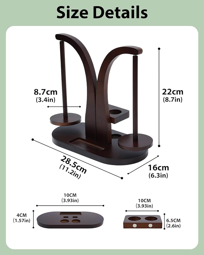 eZAKKA Upgraded Magnetic Yarn Holder Spinner – Double Yarn Holder with Wooden Yarn Spool Rack & Organizer Base, Portable Crochet Yarn Holder for Crocheting and Knitting Lovers, 1 Pack