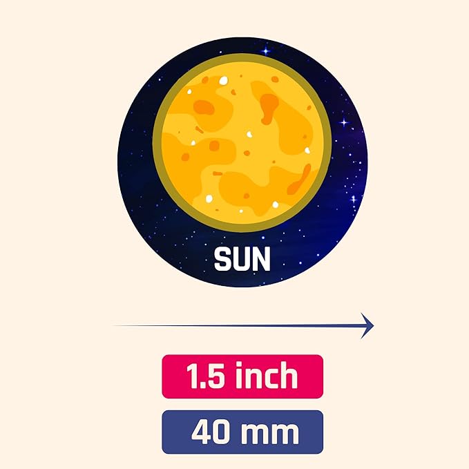 60 sheets, 600 stickers - planet solar system stickers for kids, 1.5"