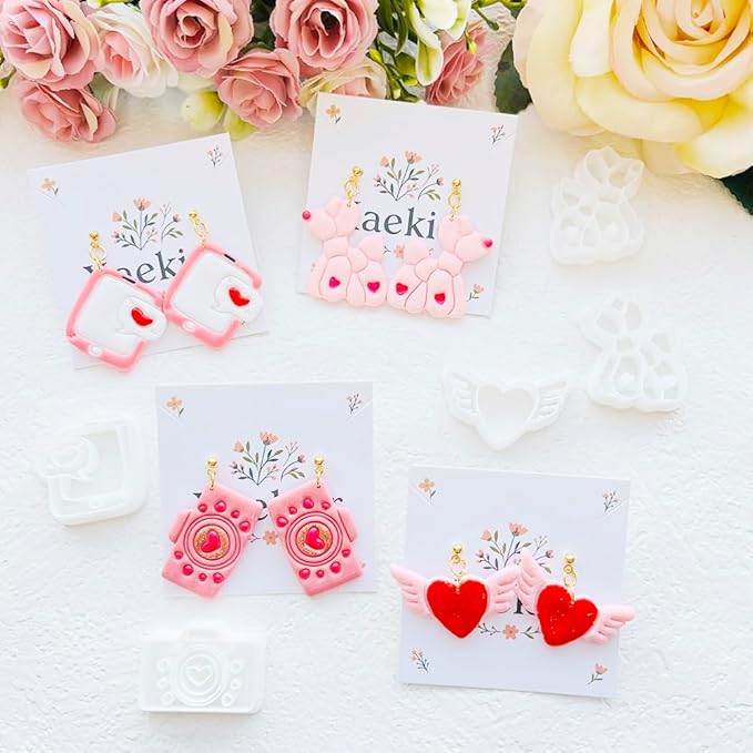 Valentine’s Day Polymer Clay Cutters Set – Romantic Polymer Clay Molds, Clay Cutters, Clay Earring Cutters, Clay Tools