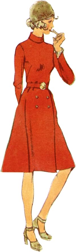 Simplicity SS3017Y5 Misses' Vintage 1970's Front-Wrap Skirt Dress and Scarf Sewing Pattern Packet, Design Code S3017, Sizes 18-20-22-24-26, Multicolor
