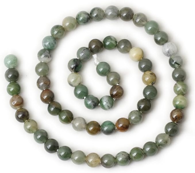 cheavian 60pcs 6mm natural sinkiang jade gemstone round loose beads for jewelry making 1 strand 15 inches