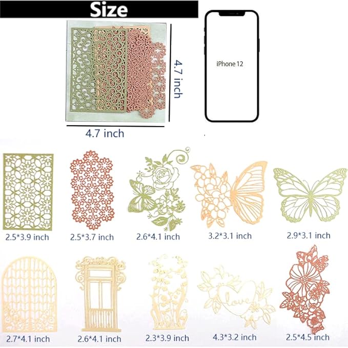 Vintage Scrapbook Cutouts Paper Lace for Scrapooking Supplies Kit,40 Pcs Decorative Scrapbook Paper Flowers, Butterfly,Window Frame Cutout for Junk Journals,DIY Art Craft Album