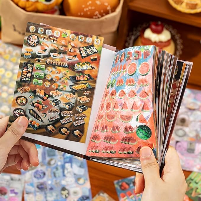 Alideco 30pcs Scrapbook Stickers Vintage Cakes Cuisine Desserts Sticker Book for Adults Sticker journaling Stickers for Scrapbooking (fengtangwuyu)