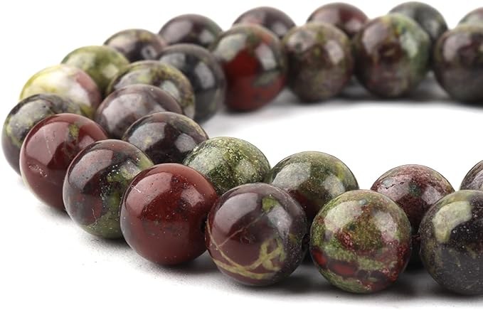 Natural Stone Beads - African Blood Jasper Round Beads for Jewelry Making, 8mm (44-47pcs)