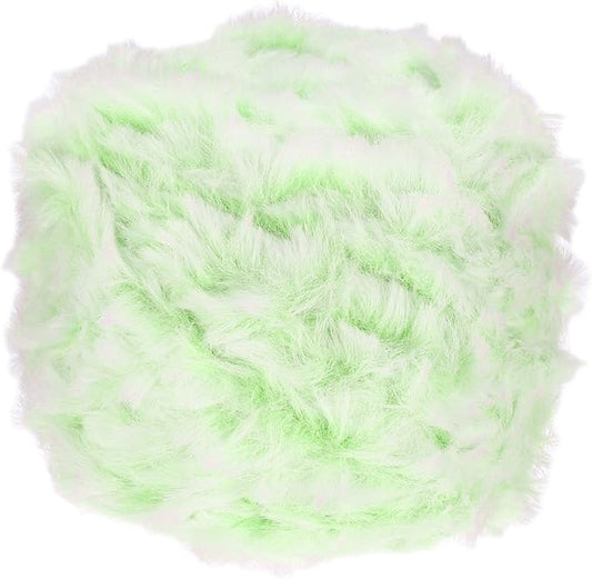 PATIKIL 70yds Faux Fur Yarn, Fuzzy Yarn Crochet Fluffy Yarn Soft Chunky Polyester Plush Fur Eyelash for Crocheting Knit Blanket Rug Sweater Scarf Hat Bear Craft, Green