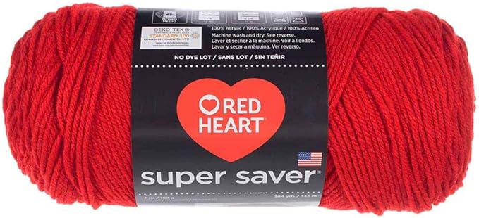 Craft County Size 4 (Medium) 100% Acrylic Fiber Yarn – Variety of Color and Pattern Options – for Crochet, Knitting, and Weaving (Cherry Red)