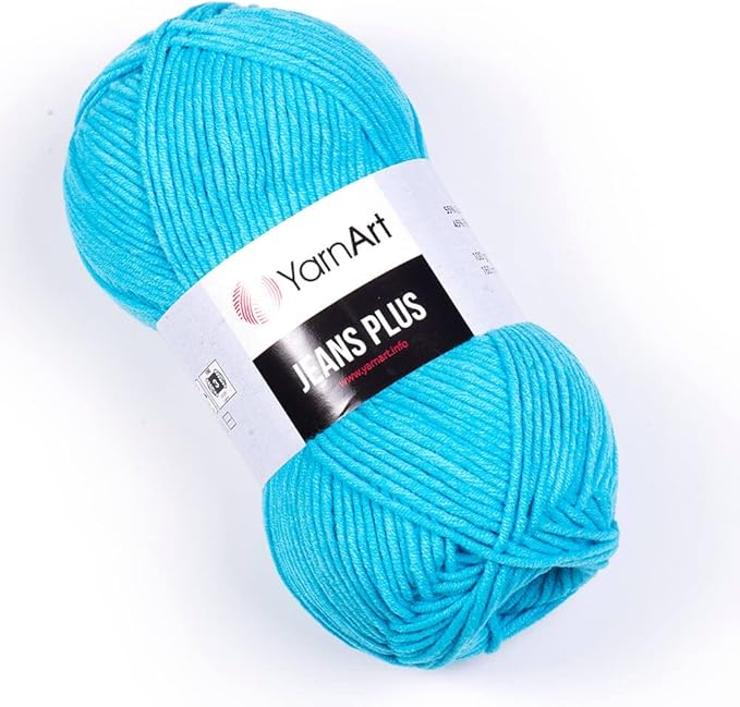 YarnArt J.Plus Cotton Blend Yarn - Knitting & Crochetting Soft Baby Yarn 55% Cotton 45% Acrylic, 100 g (3.5 oz), 160 m (174 yds), Weight : 4, (1 Skein) (69)