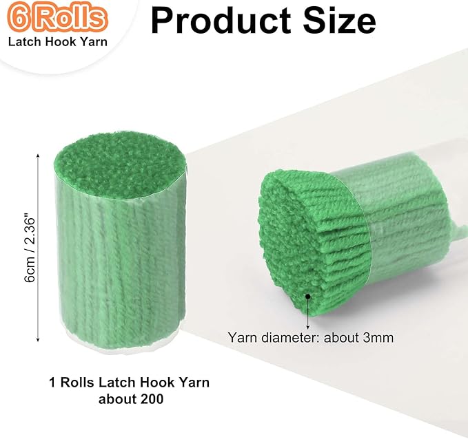 PATIKIL 6 Rolls Latch Hook Yarn, Latch Hook Kit Yarn Precut Hook Rugs Making Crochet Bundles for Latch Hook Rug Adults Beginners Tapestry DIY Craft, Christmas