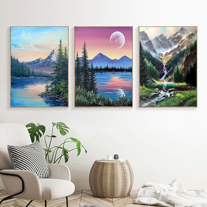 DOTZSO 6 Pack Diamond Painting for Adults 5D Diamond Painting Kit DIY Full Diamond Art kit with Diamond Painting Crystal Art and Craft for Beginners 12x16 inches (Landscape)