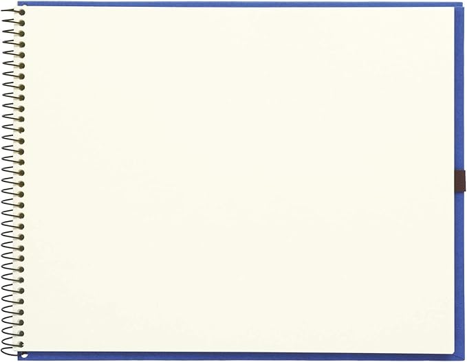 Maruman VifArt Watercolor Artbook- Premium Fine Watercolor Paper, Natural White, F2, 7.83" x 10.28", 15 Sheets/ 30 Pages, Reinforced Cover Sketchbook for Watercolor & Mixed Media, Blue