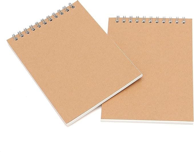 HEIHAK 25 Pack A6 Sketch Notebooks, 120 Pages 60 Sheets Top Spiral Bound Pocket Sketchbooks, Small Spiral Notepads Sketch Pads Bulk for Kids Drawing, Sketching, Painting, Writing, Crafting, 4" x 6"