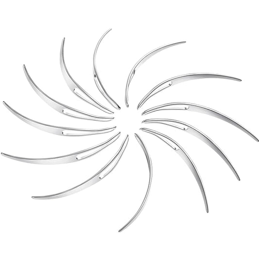 WILLBOND 12 Pieces Interlocking Crochet Needle Kit for Maintaining Locs and Dreadlocks (Silver)