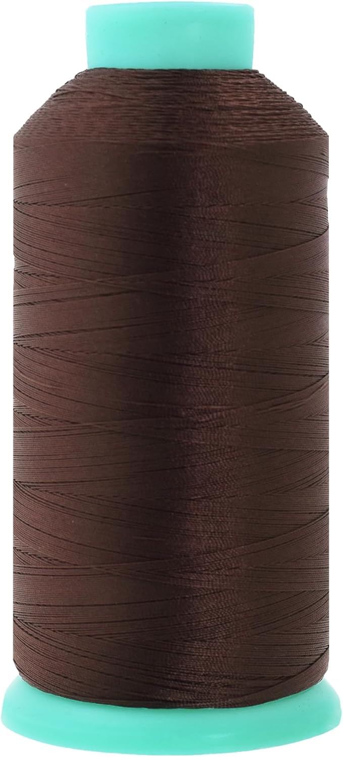 Mandala Crafts Size 46 210D T45 Bonded Nylon Thread - Dark Brown 2843 YDs Tex 45 Heavy Duty Sewing Threads for Leather, Jeans, Weaving, Outdoor Marine Upholstery