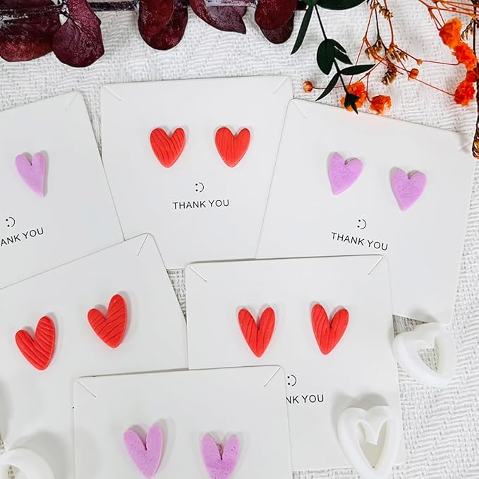 Xaekicr Heart Shape Polymer Clay Cutters Set – 10PCS Clay Earring Cutters for Polymer Clay Jewelry Making, Valentines Day Clay Tools and Molds for DIY Crafts