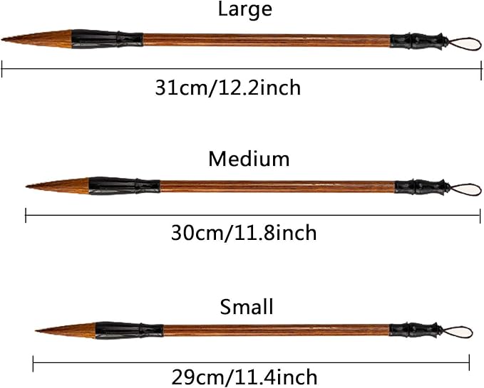 Befiy Chinese Calligraphy Brush, Writing Drawing Watercolor Ink Brushes Hubi Painting Kanji Sumi Wolf Bamboo Brushes Set for Professional Beginner (Green)