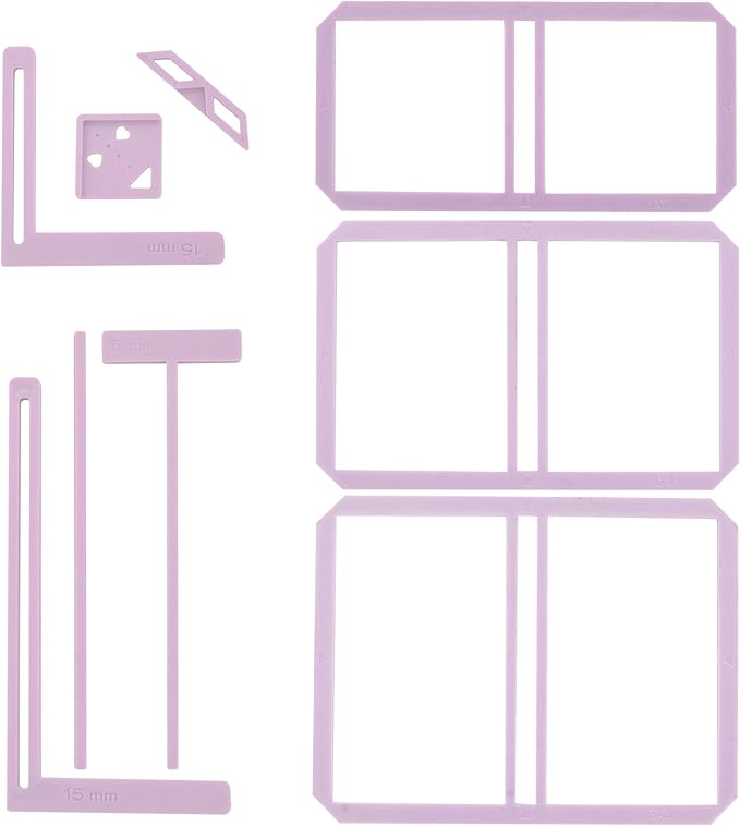 UPTTHOW 9Pcs Bookbinding Easy Scrapbooking Tool for Starter, Complete Great Stencils and Cutter Guide Kit Can Be Made into Notebook Calender Junk Journal Handbook