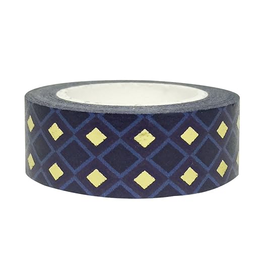 Wrapables Colorful Washi Masking Tape, Midnight Passion Diamonds