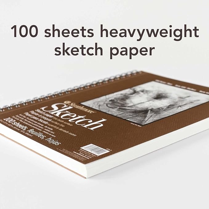 Strathmore 400 Series Sketch Pad, 9x12 inch, 100 Sheets - Artist Sketchbook for Drawing, Illustration, Art Class Students