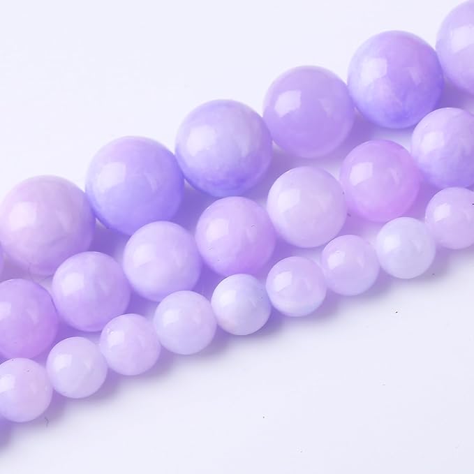 Purple Persian Jade Stone Beads for Jewelry Making Gemstone Round Crystal Bracelet Necklace 1 Strand 15.5inch 35PCS 10MM