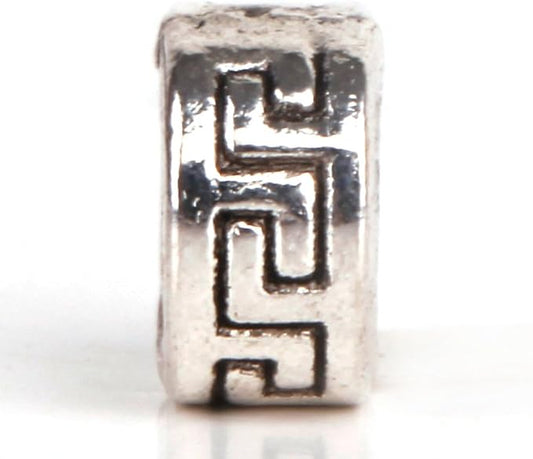 RUBYCA 50pcs Tibetan Silver Tone Spacer Beads Fit European Charms Bracelet Ring Maze Ornament