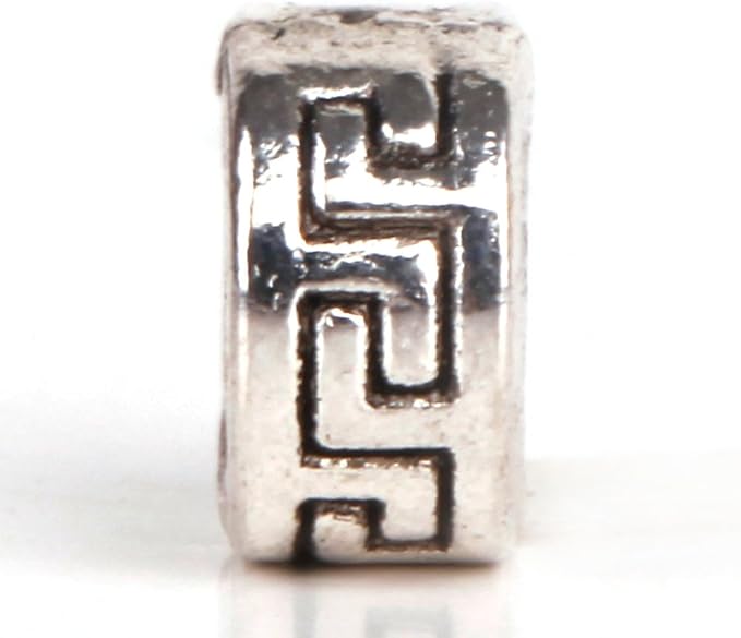 RUBYCA 30pcs Tibetan Silver Tone Spacer Beads Fit European Charms Bracelet Ring Maze Ornament