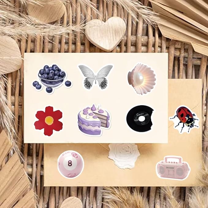 200Pcs Vintage Aesthetic Stickers, Coquette Stickers, Cute Y2K Sticker for Scrapbooks Laptop Water Bottles Skateboard Notebooks Phone Kindle, Waterproof Vinyl Sticker for Teens Adults