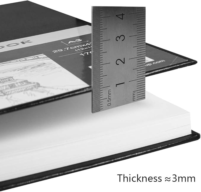 Tavolozza A3 (16.6"x11.7") Hardcover Sketch Book – 48 Pages of Heavyweight 102 lb/170gsm Acid-Free Drawing Paper – Durable, Smooth Surface for Dry Media, Painting & Sketching