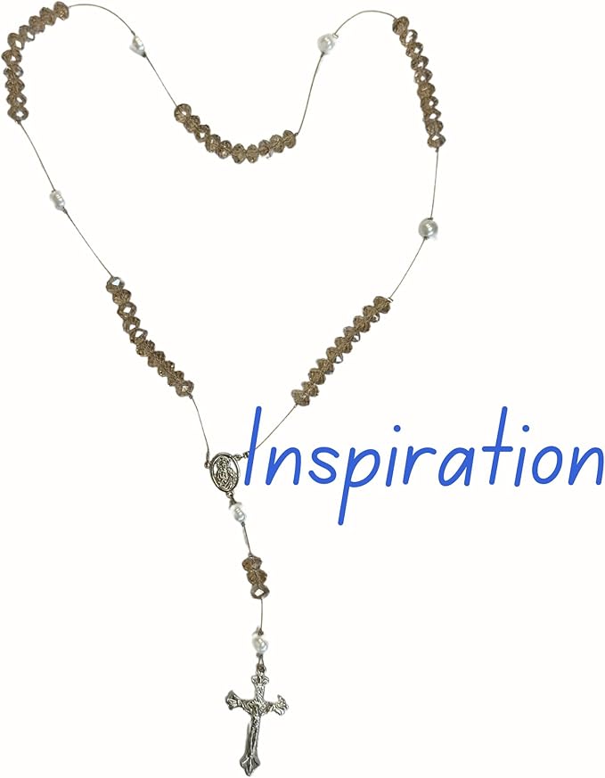 Linpeng Rosary Prayer Necklace Making Kit, DIY Jewelry Supplies, First Communion Gift for Youth Beader, 1 pk