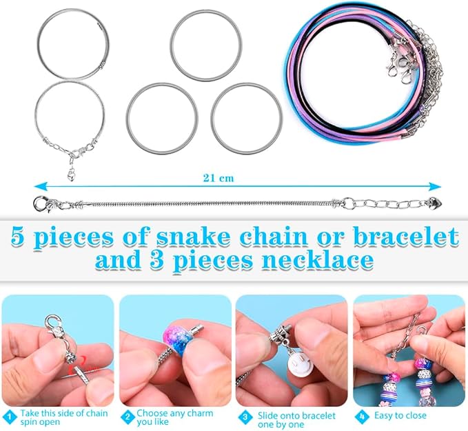aipridy 150 pieces charm bracelet making kit,unicorn mermaid crafts gifts set can inspires imagination and creativity,jewelry making kit perfect gifts for girls 5-12 years old (150 pieces)