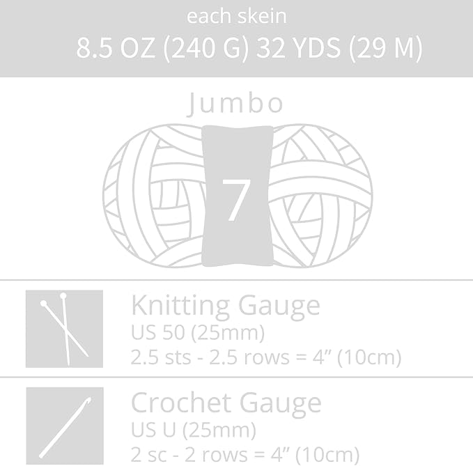 Chunky Chenille Yarn for Crocheting/Arm Knitting, Super Soft Jumbo Knit Blanket Yarn White 2 Pack (32 yds, 8.5 oz Each Pack)