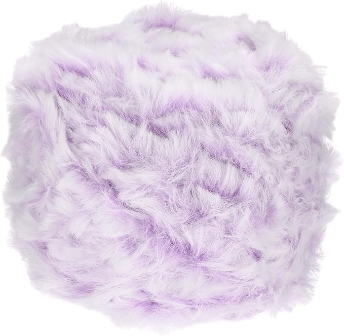PATIKIL 70yds Faux Fur Yarn, Fuzzy Yarn Crochet Fluffy Yarn Soft Chunky Polyester Plush Fur Eyelash for Crocheting Knit Blanket Rug Sweater Scarf Hat Bear Craft, Light Purple