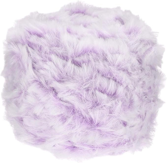 PATIKIL 70yds Faux Fur Yarn, Fuzzy Yarn Crochet Fluffy Yarn Soft Chunky Polyester Plush Fur Eyelash for Crocheting Knit Blanket Rug Sweater Scarf Hat Bear Craft, Light Purple