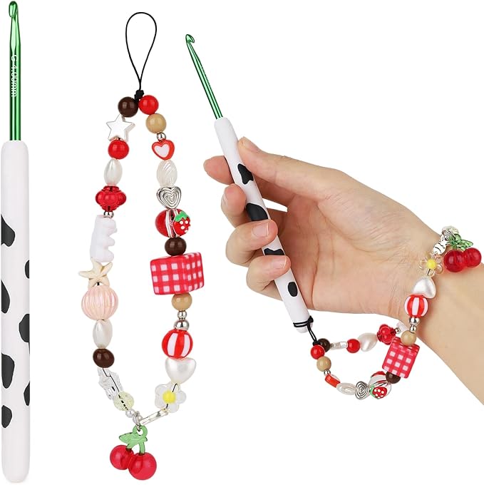 Coopay Crochet Hooks, Crochet Hook with Soft Polymer Clay Handle and Attached Bracelet - Stylish & Practical - 4.0mm (G-6)