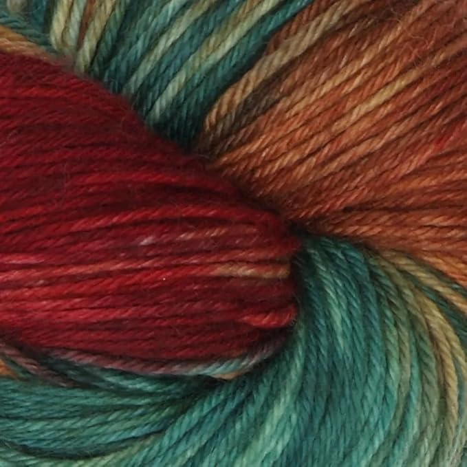 KnitPro Symfonie Fingering Weight Hand Dyed Variegated Yarn Skein | Extra Fine Merino Wool & Polyamide Blend for Knitting & Crocheting, Oeko-TEX Certified 400m, 100g | Terra Old Delhi
