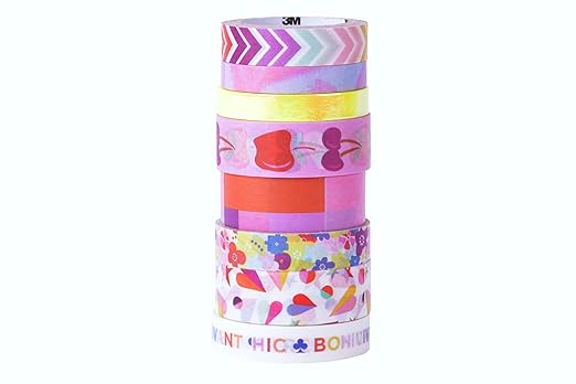 Scotch Expressions Washi Tape, 8 Rolls, Assorted Sizes & Colors, Great for Decorating and Crafts