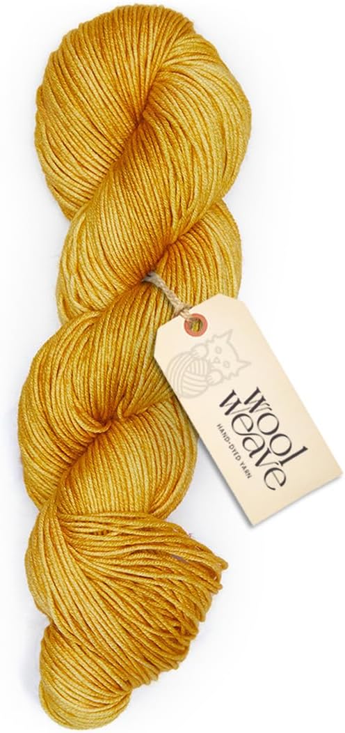 Superwash Merino Wool Yarn for Knitting & Crocheting - Premium Hand Dyed Yarns, 100gr, 240 Yards, Dk Weight - Luxurious & Soft Golden Yellow Yarn