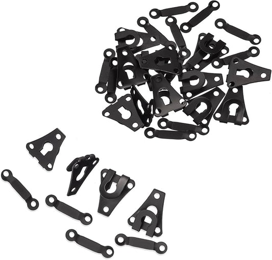 32 Set Sewing Hook and Eye Closure – Pants Clasp - Clothing Hook Fasteners - Bra Hooks Metal - Pants Clips for Waist - Set for Trousers Skirts Dresses Sewing DIY Craft Accessories - Black
