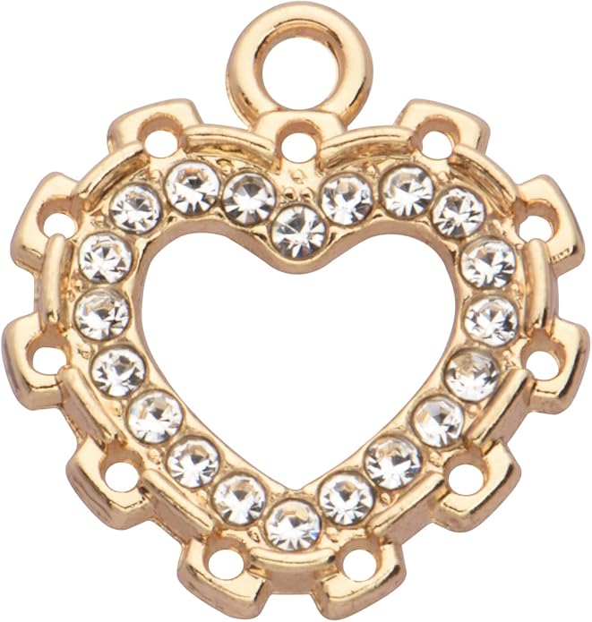 Pack of 20 Rhinestone Charms Gold Plated Pendants Pave Crystal Accessories for Necklace Bracelet Jewelry Making DIY Crafting