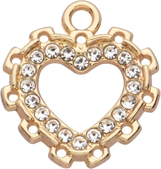 Pack of 20 Rhinestone Charms Gold Plated Pendants Pave Crystal Accessories for Necklace Bracelet Jewelry Making DIY Crafting
