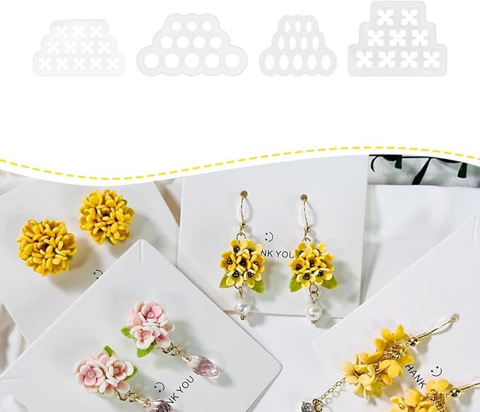Xaekicr 4pcs Mini Flower Polymer Clay Cutters – Clay Earring Cutters for Floral Jewelry, Polymer Clay Molds for Handmade Accessories, Clay Tools for DIY Crafting