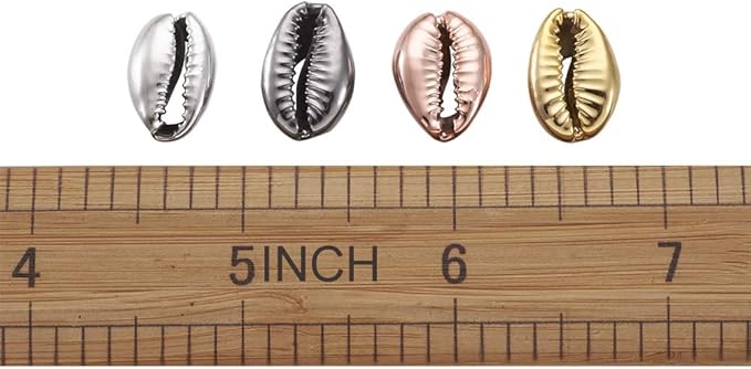 Cheriswelry 50pcs Electroplated Shell Beads Cowrie Shells Spiral Sea Shell Summer Beach Loose Spacer Beads for Bracelet Craft Jewelry Making Vase Filler Fish Tanks Home Decoration 15~20mm