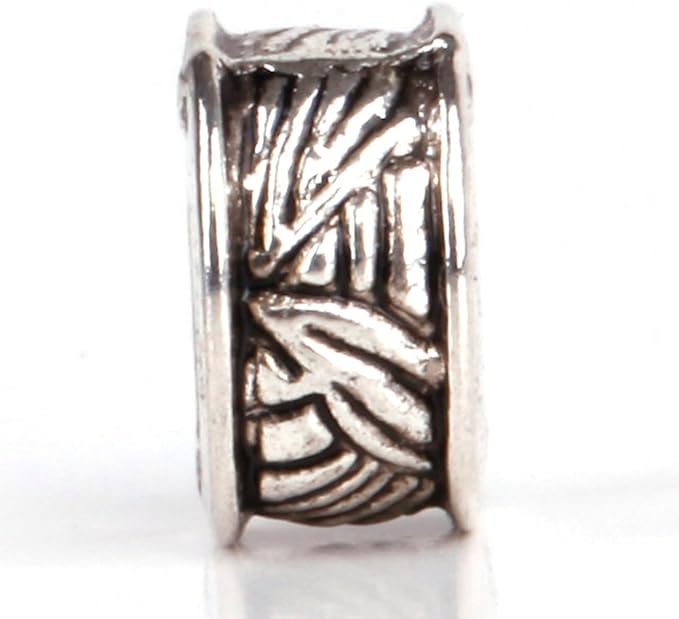RUBYCA 30pcs Tibetan Silver Tone Spacer Beads Fit European Charms Bracelet Ring Edges Stripped