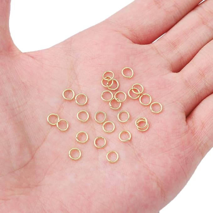 14K Gold Plated Jump Rings Non Tarnish 5mm 400pcs for Jewelry Making Findings