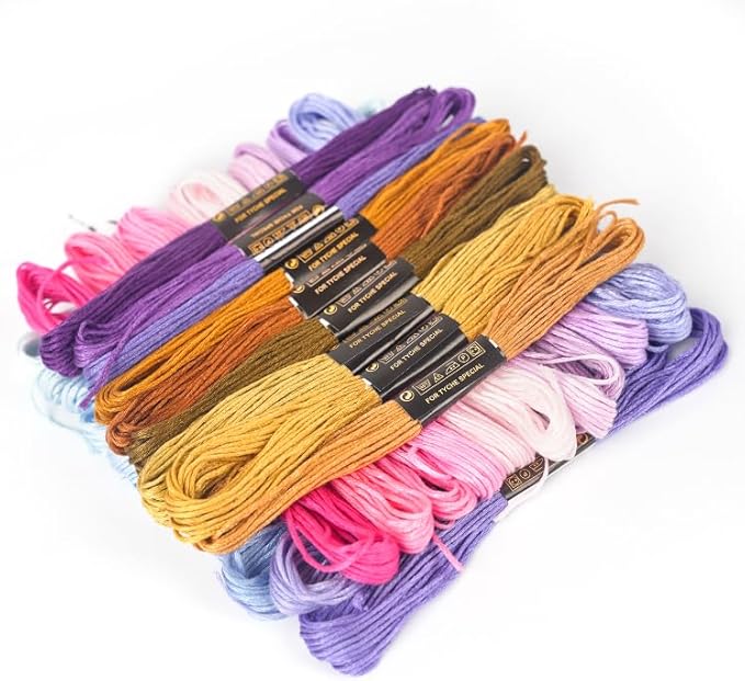 150 Color Skeins Rainbow Color Embroidery Floss，Cross Stitch Threads, Bracelet Yarn, Craft Floss