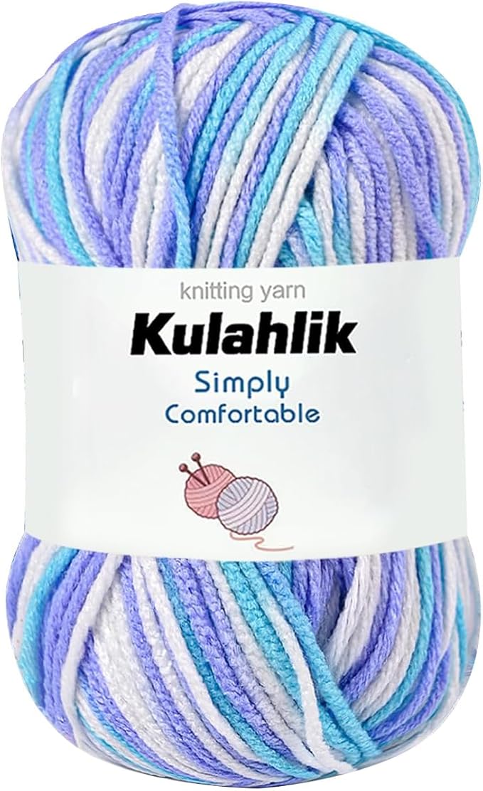 50g(1x50g) Acrylic Yarn for Crocheting and Knitting, Colorful Gradient Yarn Thread, 1 Rolls Skeins, Multicolor Hilo Acrílico, Perfect for DIY Crafts Project