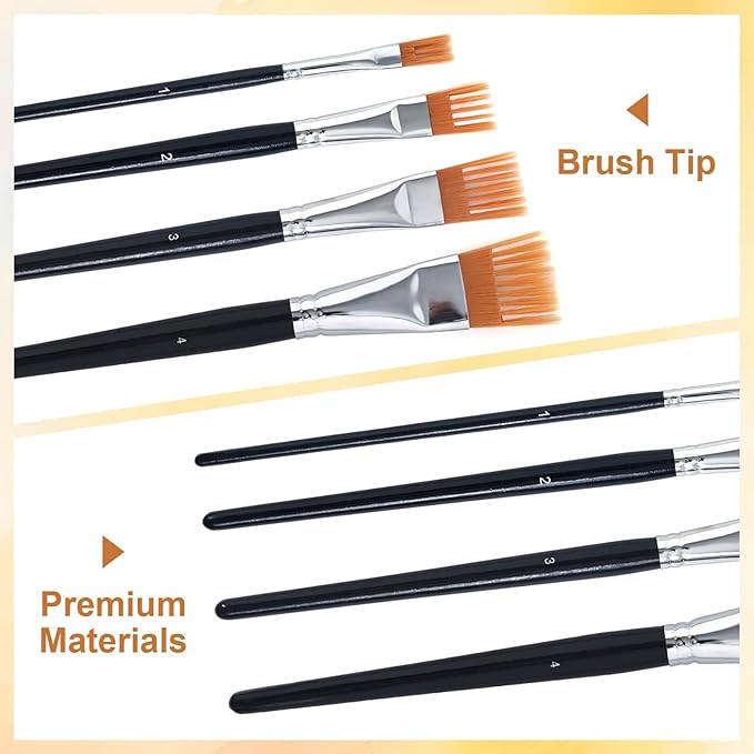 4Pcs Comb Artist Brush Set, Professional Grainer Brush, Paint Brush Comb, Paintbrush for Acrylic Painting, Oil, and Watercolor