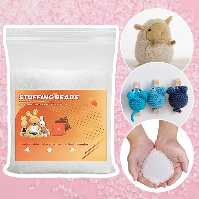 Doll Stuffing Beads, 7oz Weight Stuffing Beads, Craft Stuffing Beads, Plastic Filler Beads for Weighted Stuffed Animal - 200g