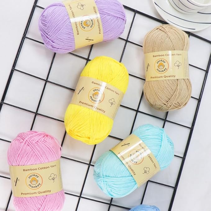 10-Pack of Yonkey Monkey 500 Grams Yarn - 70% Rayon derived from Bamboo, 30% Cotton - Imported - Red 9016